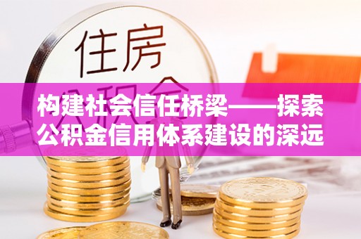 雷州构建社会信任桥梁——探索公积金信用体系建设的深远意义