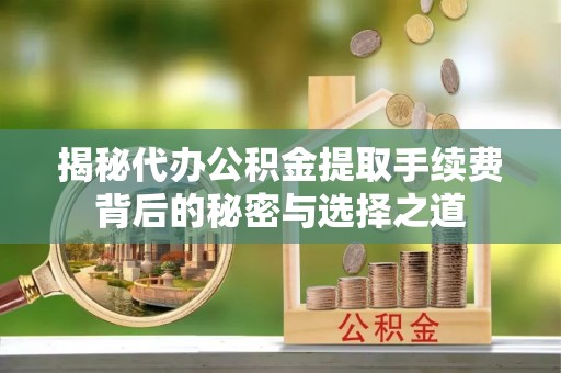 雷州揭秘代办公积金提取手续费背后的秘密与选择之道