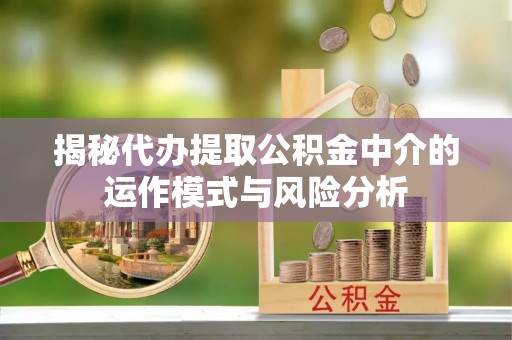 雷州揭秘代办提取公积金中介的运作模式与风险分析