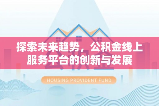 雷州探索未来趋势，公积金线上服务平台的创新与发展